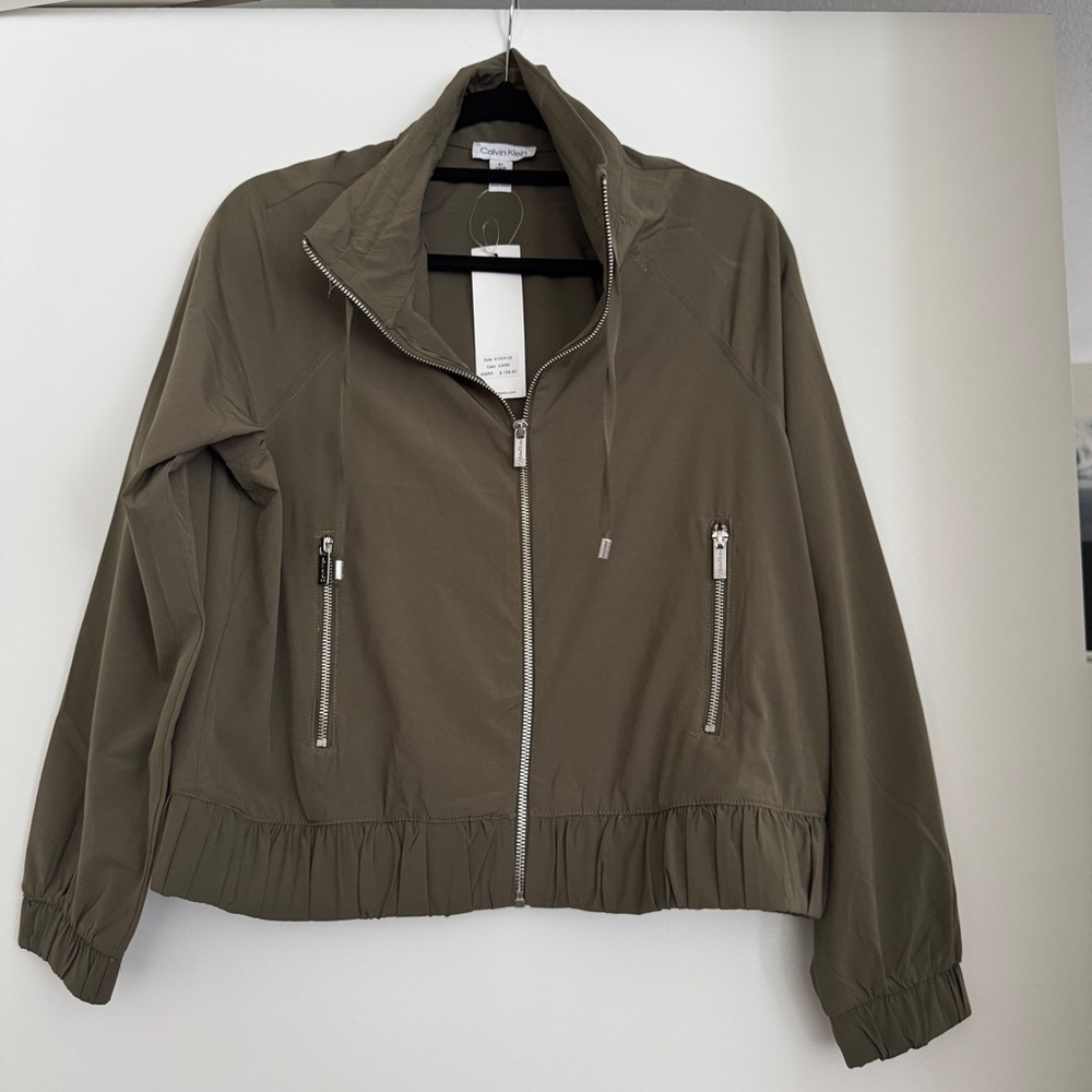 Olive Green Zip-Up Jacket